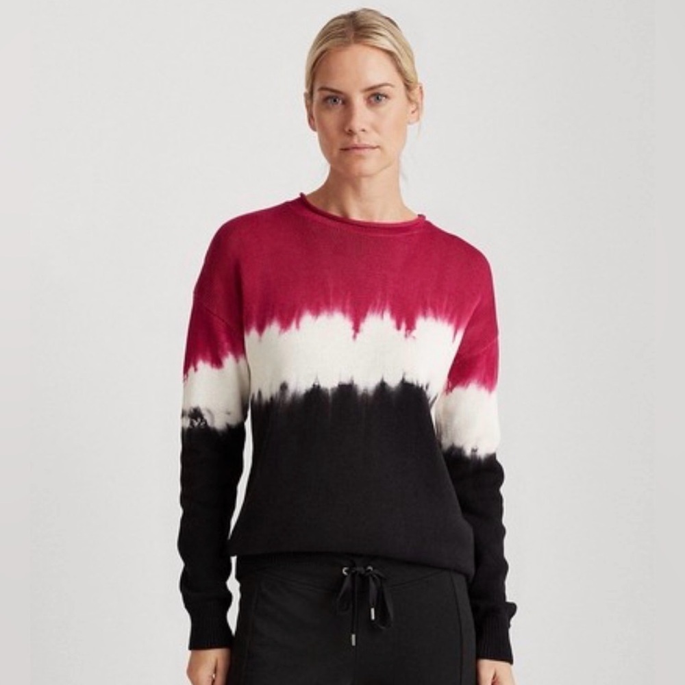 Lauren Ralph Lauren Color Blocked Tie-Dye Sweater Size Medium